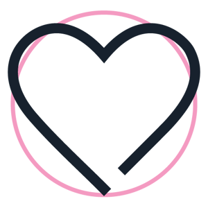 heart icon in pink circle