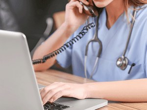 cancer nurse talking to a patient on the phone